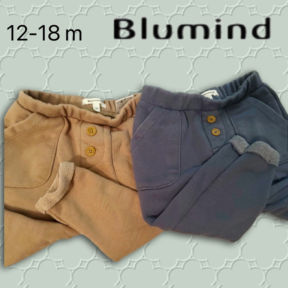 *👍 *GUC* BLUMIND | 12 m | Set of 2️⃣ gender neutral Baby pants in Blue/Tan